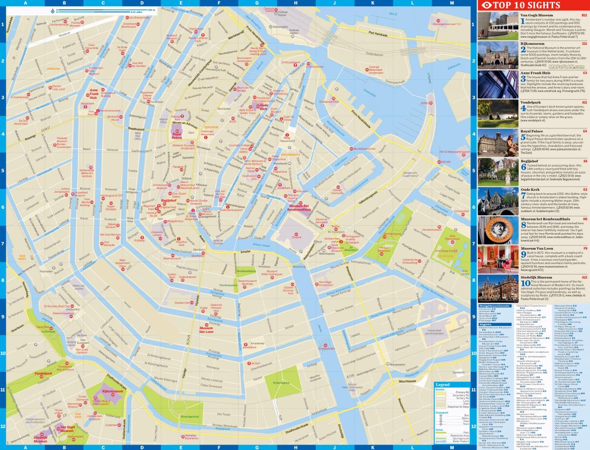 Amsterdam-Stadtplan mit Sehenswürdigkeiten