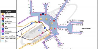 Amsterdam Flughafen-terminal-Karte - Amsterdam-terminal anzeigen