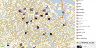 Amsterdams top-Sehenswürdigkeiten Landkarte