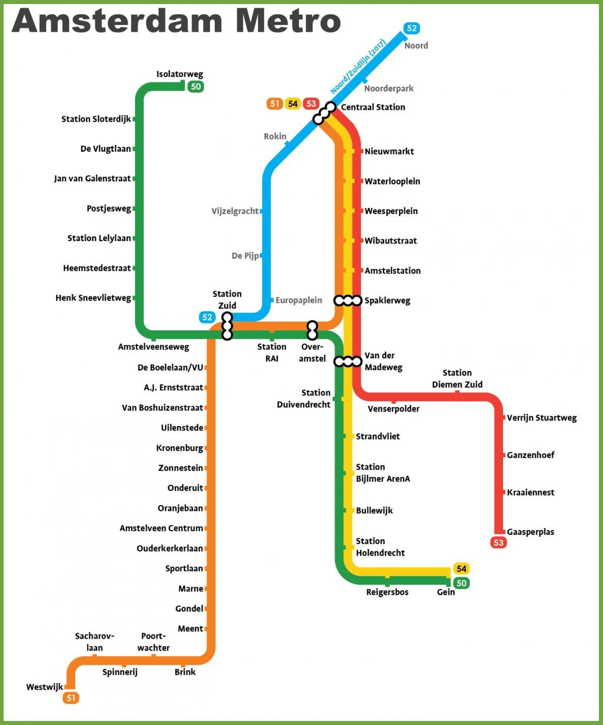 Karte metro Amsterdam