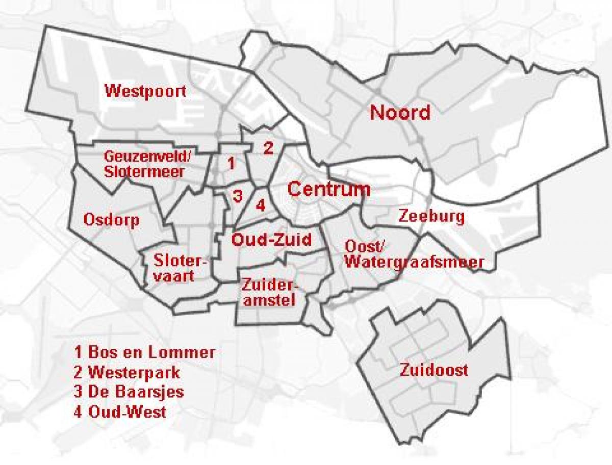 Viertel in Amsterdam Karte