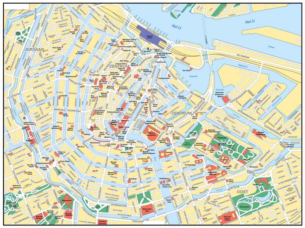 Straßenkarte von Amsterdam, Niederlande