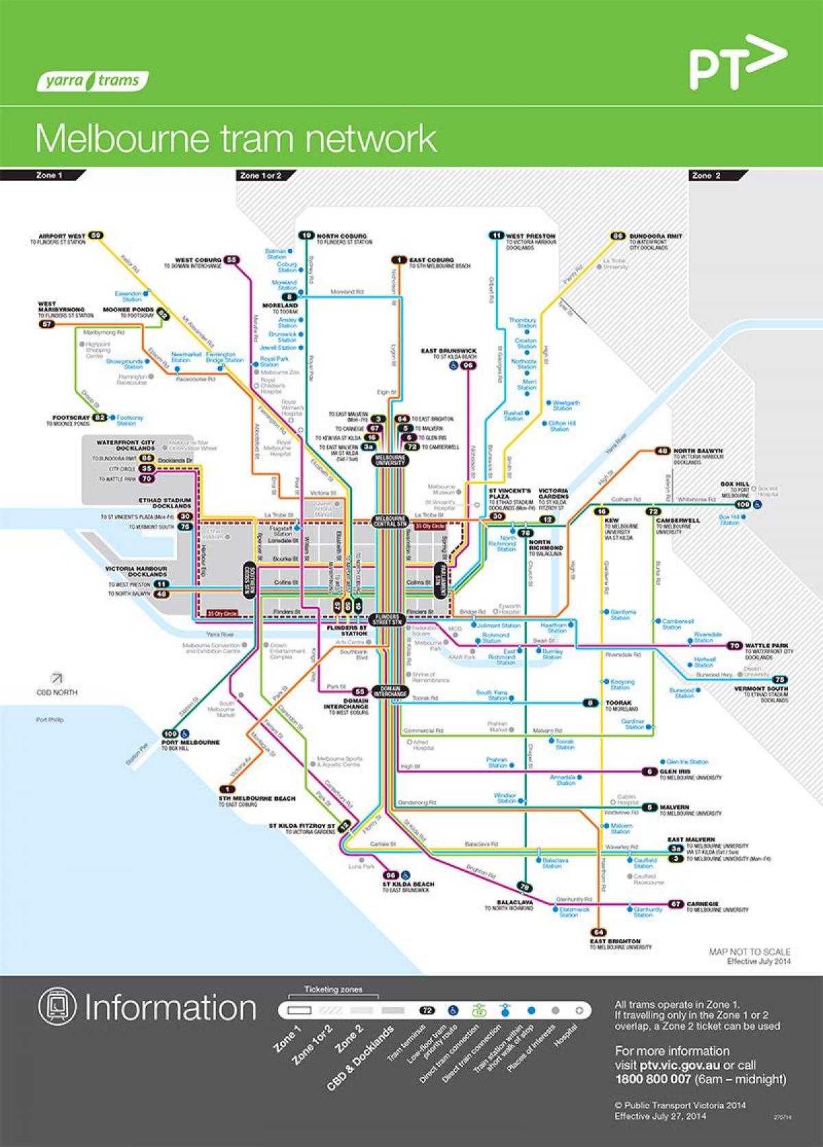 Amsterdam tram network map - Karte von Amsterdam Straßenbahn-system