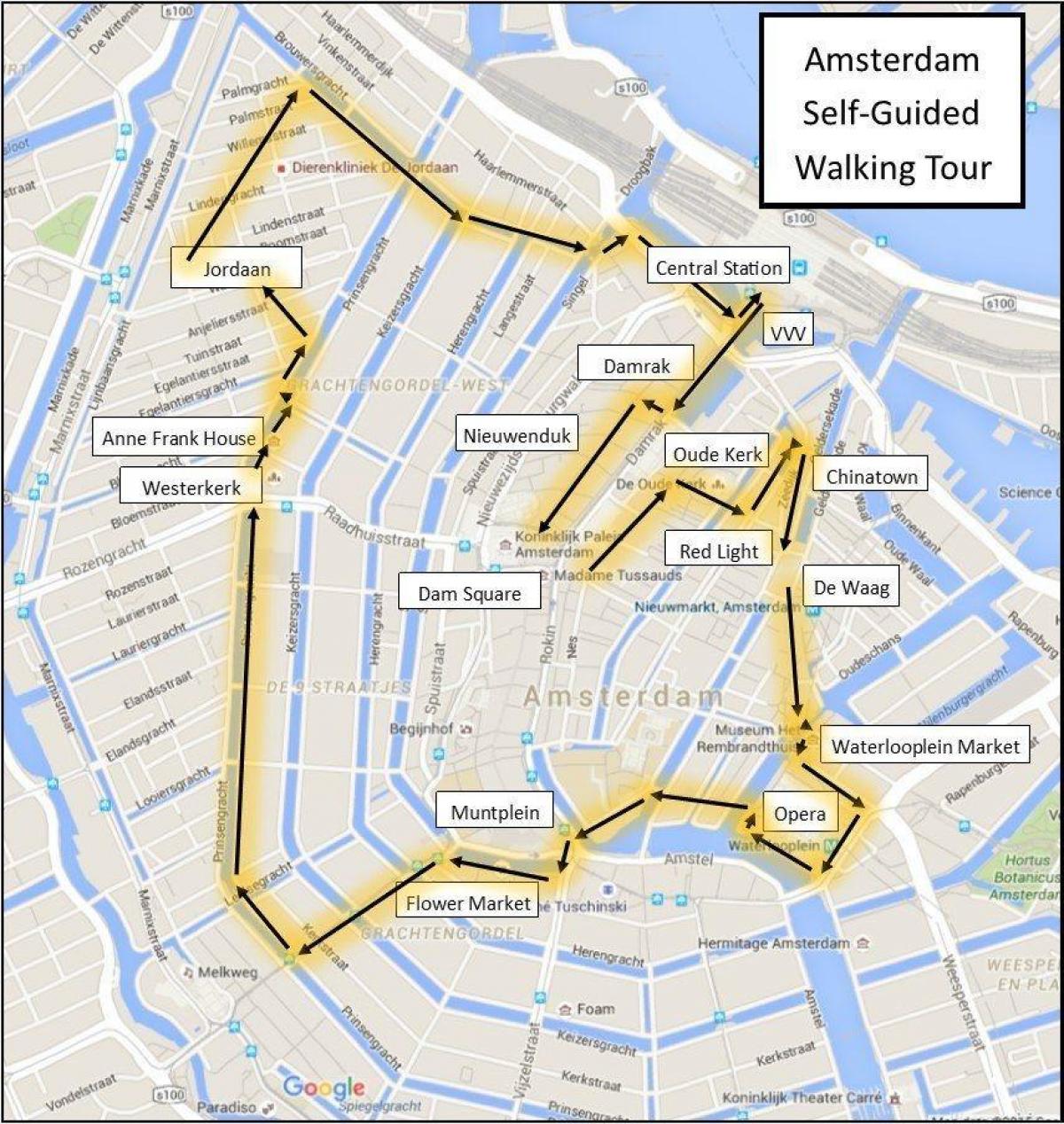 Amsterdam-walking-Tourenkarte