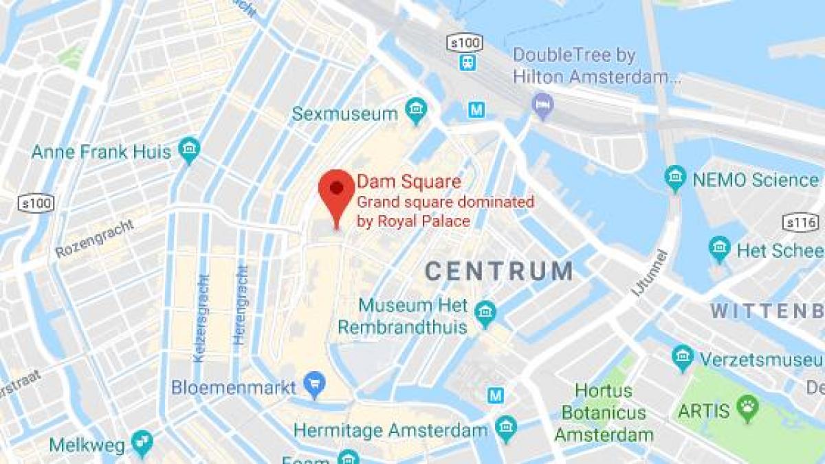 Karte von Amsterdam dam square