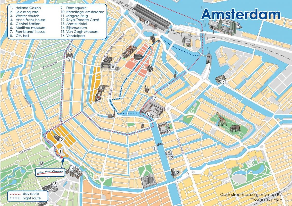 Amsterdam, canal ring Karte