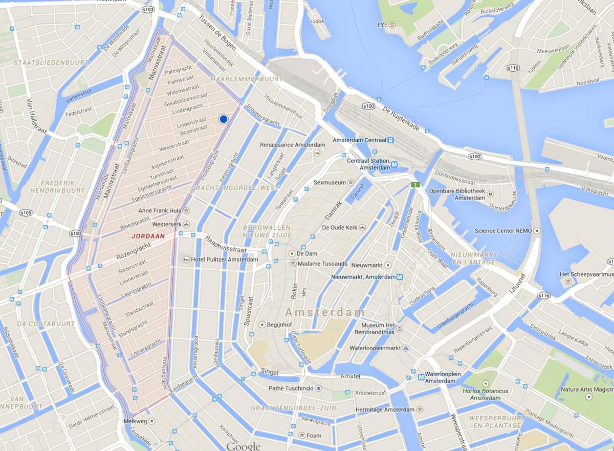 Karte von jordaan Amsterdam