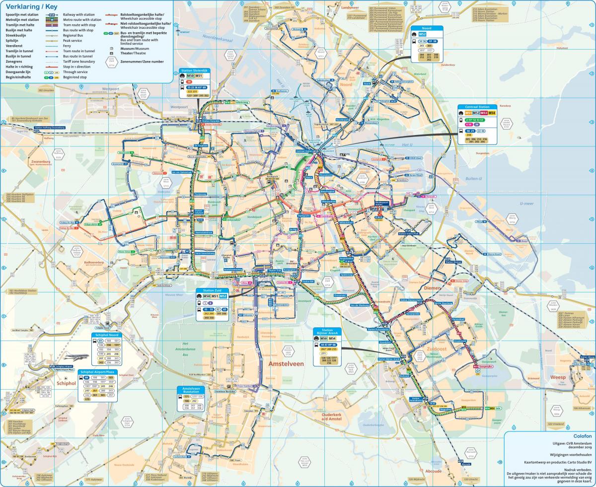 Von Amsterdam bus route map