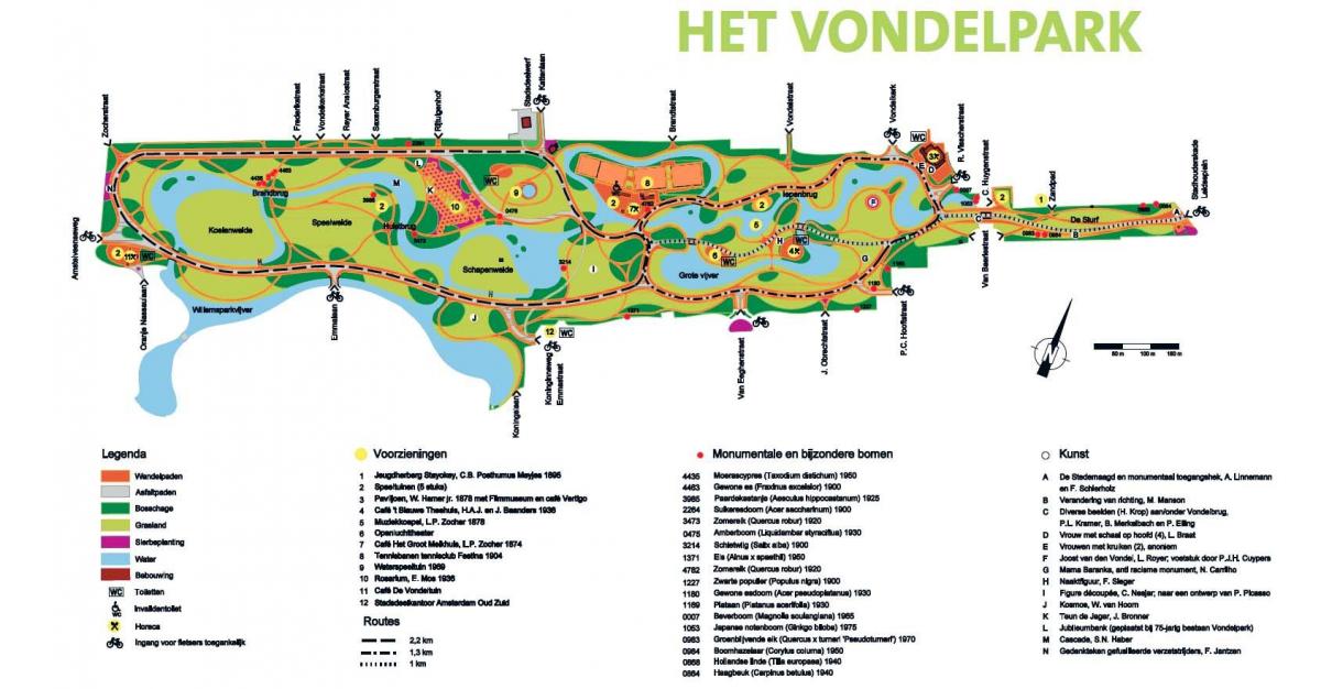 Karte von vondelpark Amsterdam