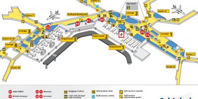 Der Flughafen Schiphol Karte klm