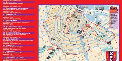 Amsterdam hop-on-hop-off bus tour-Karte