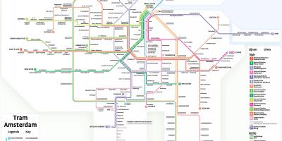 Karte der Straßenbahn Amsterdam
