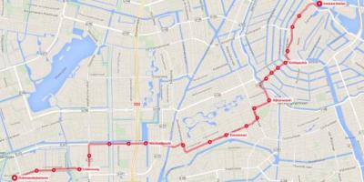 Straßenbahnlinie 2, Amsterdam Karte