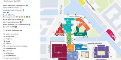 Karte von der Universität von Amsterdam
